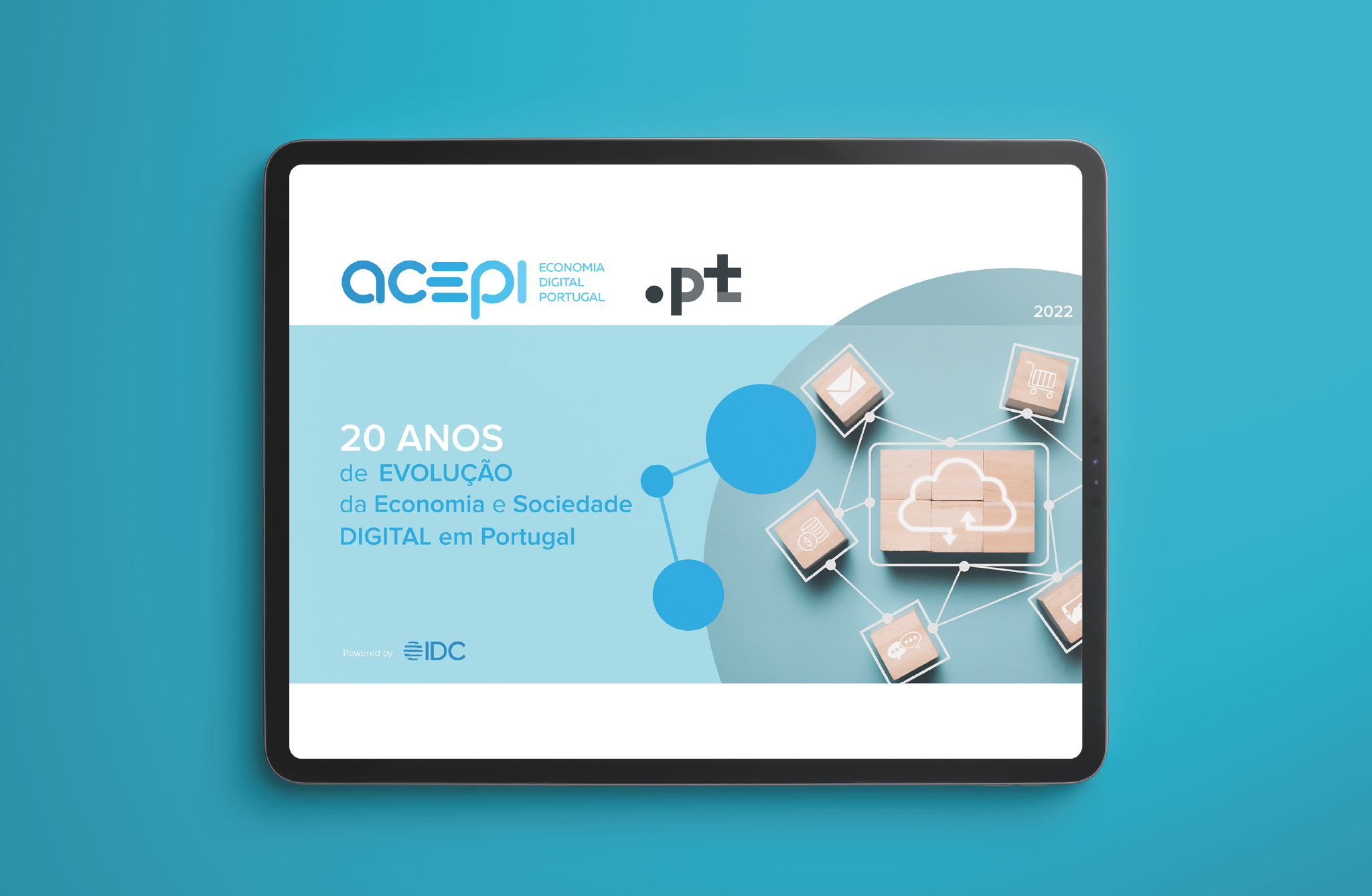 Capa do estudo, 20 anos de evolução da economia e sociedade digital, em Portugal!